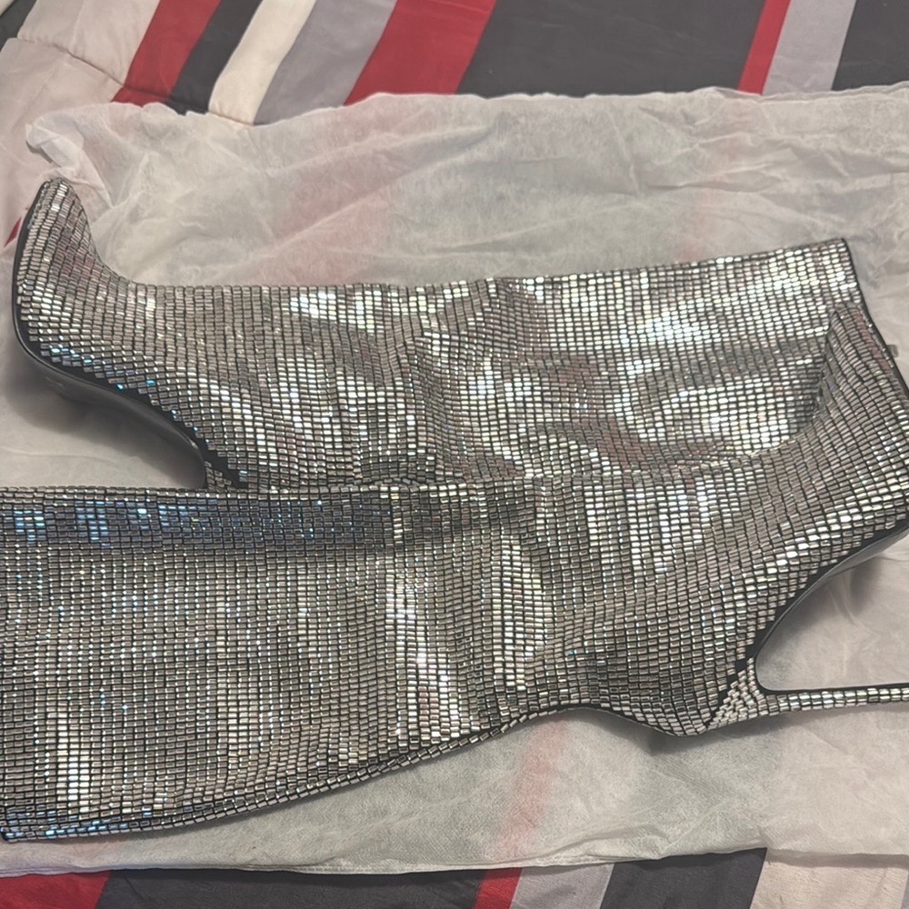 Just My Size Silver Glam Heeled Boots